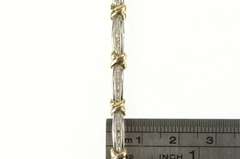 10K Yellow Gold 0.50 Ctw Diamond Two Tone X Link Tennis Bracelet