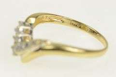 14K Yellow Gold 0.25 Ctw Chevron Diamond Wedding Band Ring