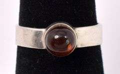 Amber Gem Ring In Sterling Silver