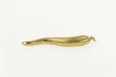 14K Yellow Gold Brushed Finish Italian Horn Protection Charm/Pendant