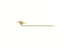 14K Yellow Gold Victorian Flower Pearl Flower Forget Me Not Stick Pin