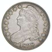 1828 Capped Bust Half Dollar 107 Curl 2 Knob