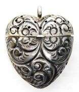 Antique Sterling Silver Heart Vinaigrette