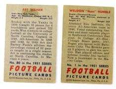 2 Bowman 1951 Football Cards