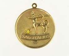 14K Yellow Gold Sagittarius Astrology Zodiac Star Sign Charm/Pendant