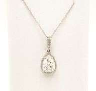 GIA Certified 4.37 CARAT DIAMOND PENDANT NECKLACE IN 14KT SOLID WHITE GOLD