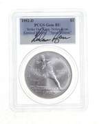 BU 1992-D Olympic Baseball Commem. Silver $1 Signed Nolan Ryan PCGS