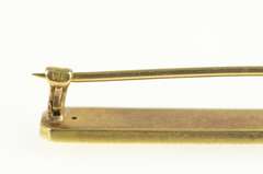 14K Yellow Gold Victorian Seed Pearl Engraved Pattern Bar Pin/Brooch