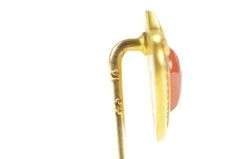 14K Yellow Gold Pear Carnelian Tear Drop Cabochon Stick Pin