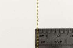 10K Yellow Gold 1.1mm Classic Cable Link Fancy Chain Necklace