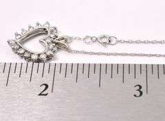 Pretty Diamond Heart Pendant Necklace In 14K White Gold