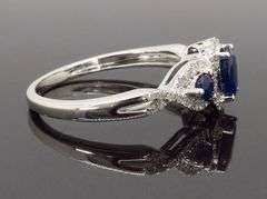 Three Stone Blue Sapphire & Diamond Ring