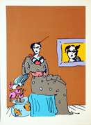 Peter Max- Lady with Portrait