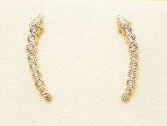 14kt Solid Yellow Gold & Diamond Earrings