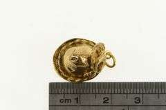8K Yellow Gold Feathered Tyrolean Bavarian Alpine Hat Charm/Pendant