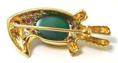 Whimsical 18K Gemstone Toucan Brooch