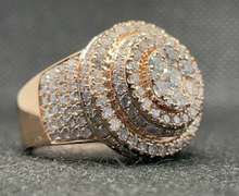 4.00 C.T. T.W. CIRCLE CHAMPIONSHIP STYLE MENS ROSE GOLD ROUND DIAMOND RING