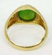 Vintage 14K Jade Ring, Size 9.25
