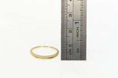 14K Yellow Gold Stackable Flattened Design Statement Band Ring