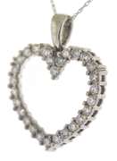 Amazing Round Brilliant Cut Open Heart Necklace