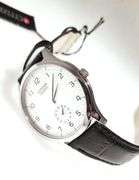 Citizen Be9061-27a Mens Watch Stainless Steel Quartz Silver Tone Dial Black Leather Strap