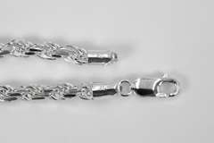Sterling Silver Diamond-Cut Rope Chain 4.7mm Solid 925 Italy New Necklace 24"