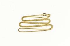 14K Yellow Gold 1.0mm Square Classic Box Link Chain Necklace
