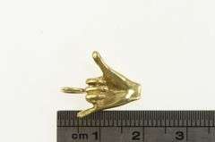 14K Yellow Gold Shaka Sign Aloha Hang Loose Hand Gesture Charm/Pendant