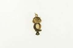 14K Yellow Gold Vintage Opal Diamond Eyed Owl Wisdom Charm/Pendant