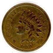 1859 Copper Nickel No Shield Indian Head Cent