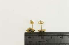 10K Yellow Gold Sapphire Diamond Inset Heart Love Symbol Earrings