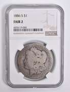 FAIR 2 1886-S Morgan Silver Dollar NGC Lowball Low Ball