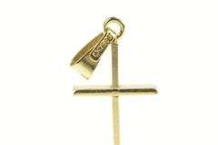 14K Yellow Gold Classic Vintage Cross Christian Faith Charm/Pendant