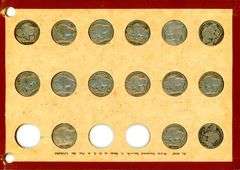 15 Different Buffalo Nickels in Wayte Raymond Display