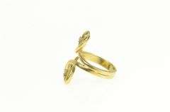 14K Yellow Gold Diamond Twist Heart Love Symbol Vintage Ring