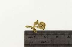 14K Yellow Gold 3D Rose Flower Romantic Valentine Charm/Pendant