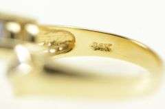 14K Yellow Gold Trillion Tanzanite Diamond Vintage Statement Ring