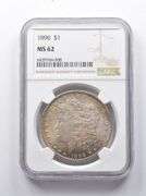 MS62 1896 Morgan Silver Dollar NGC Crusty Color - Nice Tone