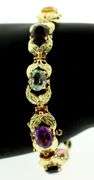 Exquisite 18k Gold Polychromatic Gemstone Bracelet