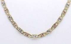 Impressive Diamond Cut 14kt Tri Tone Gucci Link Chain