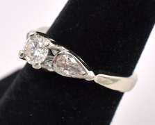 Solitaire Approx. 0.70CTS Diamond Ring In 14K White Gold
