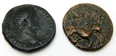 2 Rare Ancient Crusader Coins with Horse & Head