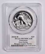 PR70DCAM 2018-W $25 American Palladium Eagle 1oz FS Signed Reagan PCGS