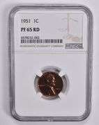 PF65 RD 1951 Lincoln Wheat Cent NGC