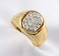 Stunning 14k Man's Diamond Cluster