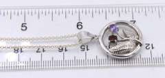Set of 925 Sterling Silver Flower Pendant on Chain with Matching Dangle Earrings