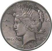 1934 Peace Silver Dollar