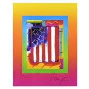 Flag with Heart on Blends III by Peter Max