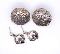 Group Lot of 2 Vintage 925 Sterling Silver Earrings
