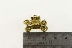 9K Yellow Gold 3D Articulated Carriage Princess Royalty Charm/Pendant